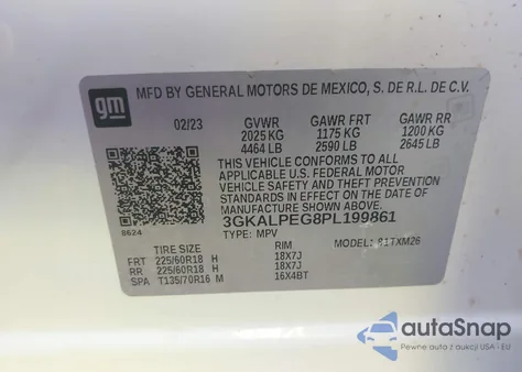 2023 GMC Terrain Fwd Slt z USA, uszkodzony, nr VIN 3GKALPEG8PL199861